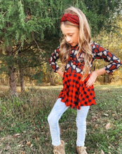 Load image into Gallery viewer, Plaid Christmas peplum top