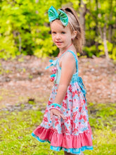Load image into Gallery viewer, Tropical butterfly Twirl dress