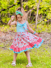 Load image into Gallery viewer, Tropical butterfly Twirl dress