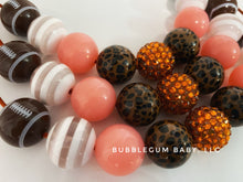 Load image into Gallery viewer, Football floral bubblegum necklace
